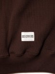 画像2: COOTIE PRODUCTIONS/Suvin Waffle L/S Crew（Brown）［ワッフルクルーネック-23春夏］ (2)