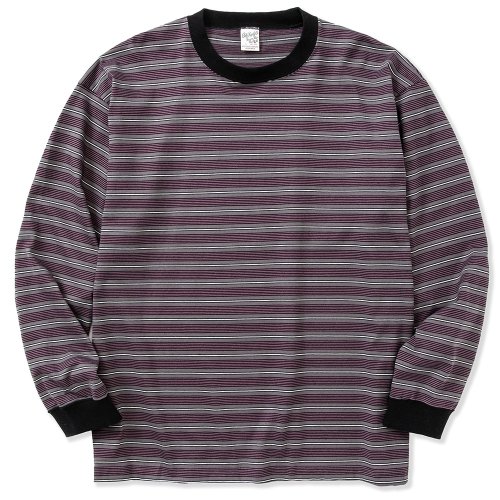 他の写真1: CALEE/Drop shoulder narrow pitch border L/S cutsew（Black/Purple） 【50%OFF】［ドロップショルダーボーダー長袖T-23春夏］