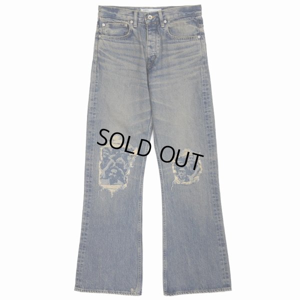 画像1: DAIRIKU/Damage Flare Denim Pants（Indigo） 【30%OFF】［ダメージ"フレア"デニムパンツ-23春夏］