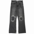 画像1: DAIRIKU/Damage Flare Denim Pants（Black） 【30%OFF】［ダメージ"フレア"デニムパンツ-23春夏］ (1)