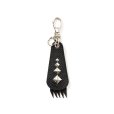 画像1: CALEE/Studs & Embossing assort leather key ring -Type D-（Black/D）［レザーキーリング-23春夏］ (1)