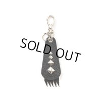 CALEE/Studs & Embossing assort leather key ring -Type D-（Black/D）［レザーキーリング-23春夏］