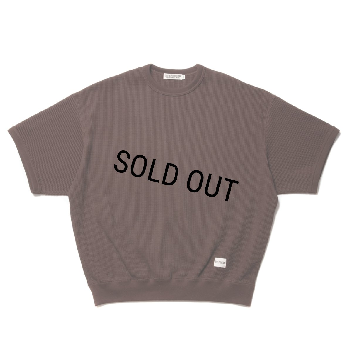 画像1: COOTIE PRODUCTIONS/Suvin Waffle S/S Crew（Brown）［ワッフルクルーネック-23春夏］ (1)