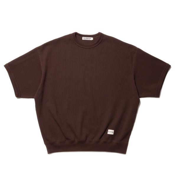 画像1: COOTIE PRODUCTIONS/Suvin Waffle S/S Crew（Brown）［ワッフルクルーネック-23春夏］