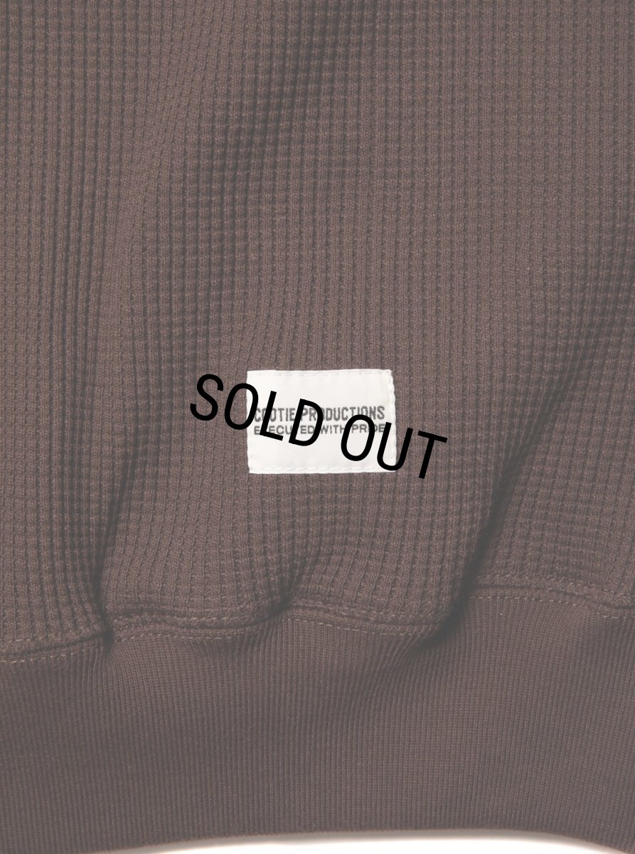 画像2: COOTIE PRODUCTIONS/Suvin Waffle S/S Crew（Brown）［ワッフルクルーネック-23春夏］ (2)