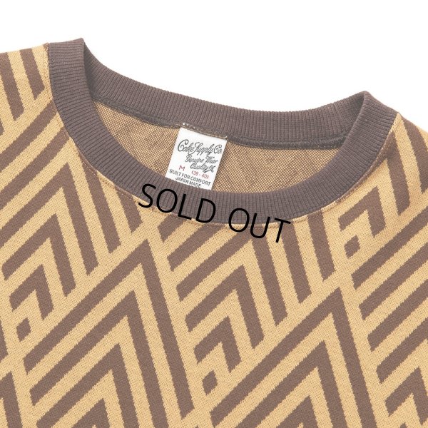 画像2: CALEE/22 Gauge double jacquard wide shilhouette S/S cutsew（Mustard） 【40%OFF】［ダブルジャガードT-23春夏］