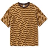 CALEE/22 Gauge double jacquard wide shilhouette S/S cutsew（Mustard） 【60%OFF】［ダブルジャガードT-23春夏］