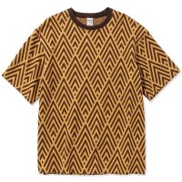 CALEE/22 Gauge double jacquard wide shilhouette S/S cutsew（Mustard） 【40%OFF】［ダブルジャガードT-23春夏］