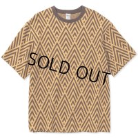 CALEE/22 Gauge double jacquard wide shilhouette S/S cutsew（Mustard） 【40%OFF】［ダブルジャガードT-23春夏］