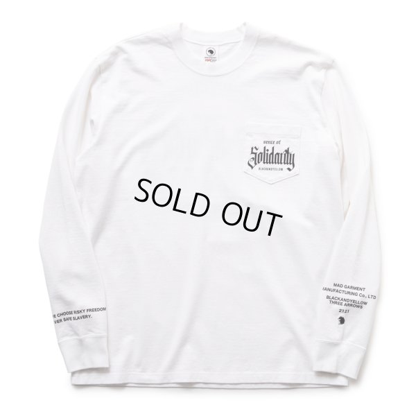 画像1: RATS/SOLIDARITY POCKET LS TEE（WHITE）［プリント長袖T-23春夏］