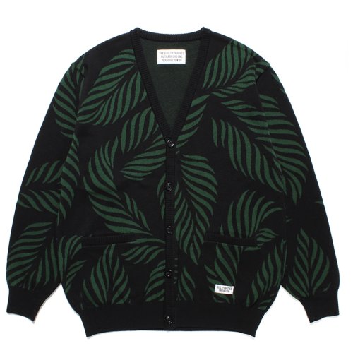 他の写真1: WACKO MARIA/LEAF JACQUARD CARDIGAN （BLACK/GREEN）［リーフジャガードカーディガン-23春夏］