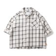 画像2: TIGHTBOOTH/PLAID ROLL UP SHIRT（White）［ロールアップシャツ-23春夏］ (2)