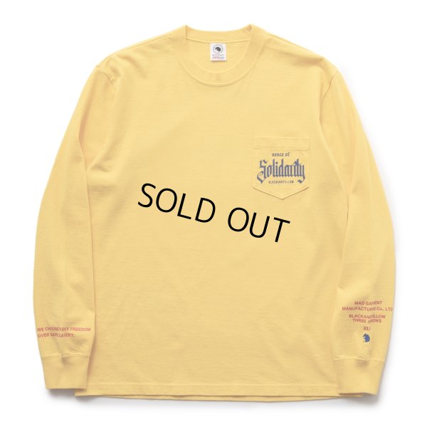 画像1: RATS/SOLIDARITY POCKET LS TEE（YELLOW）［プリント長袖T-23春夏］