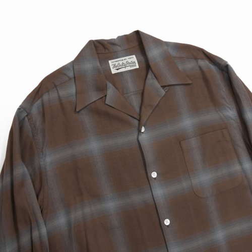 他の写真2: WACKO MARIA/OMBRE CHECK OPEN COLLAR SHIRT L/S（BROWN）［オンブレチェックオープンカラーシャツ-23春夏］