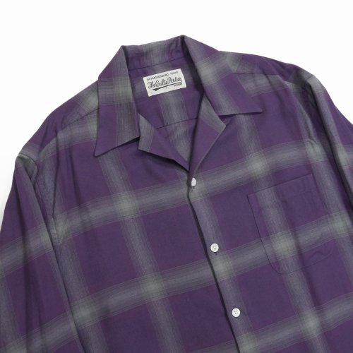 他の写真2: WACKO MARIA/OMBRE CHECK OPEN COLLAR SHIRT L/S（PURPLE）［オンブレチェックオープンカラーシャツ-23春夏］