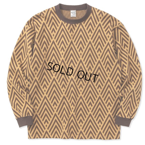画像1: CALEE/22 Gauge double jacquard wide shilhouette L/S cutsew（Mustard） 【40%OFF】［ダブルジャガード長袖T-23春夏］