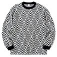 画像1: CALEE/22 Gauge double jacquard wide shilhouette L/S cutsew（White） 【60%OFF】［ダブルジャガード長袖T-23春夏］ (1)