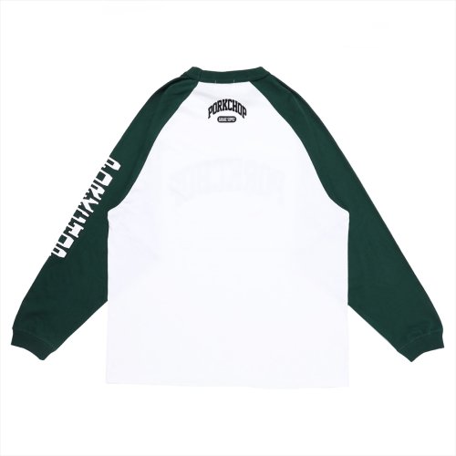 他の写真2: PORKCHOP/COLLEGE RAGLAN L/S TEE（WHITE/GREEN）［ラグラン長袖T-23春夏］