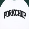 画像3: PORKCHOP/COLLEGE RAGLAN L/S TEE（WHITE/GREEN）［ラグラン長袖T-23春夏］