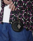 画像3: CALEE/Studs & Embossing assort leather key ring -Type A-（Black/A）［レザーキーリング-23春夏］ (3)