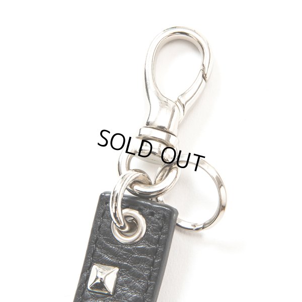 画像2: CALEE/Studs leather logo & hotel key ring -Type B-（Black/B）［スタッズレザーキーリング-23春夏］