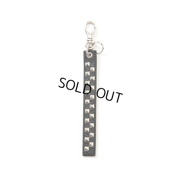 画像1: CALEE/Studs leather logo & hotel key ring -Type B-（Black/B）［スタッズレザーキーリング-23春夏］