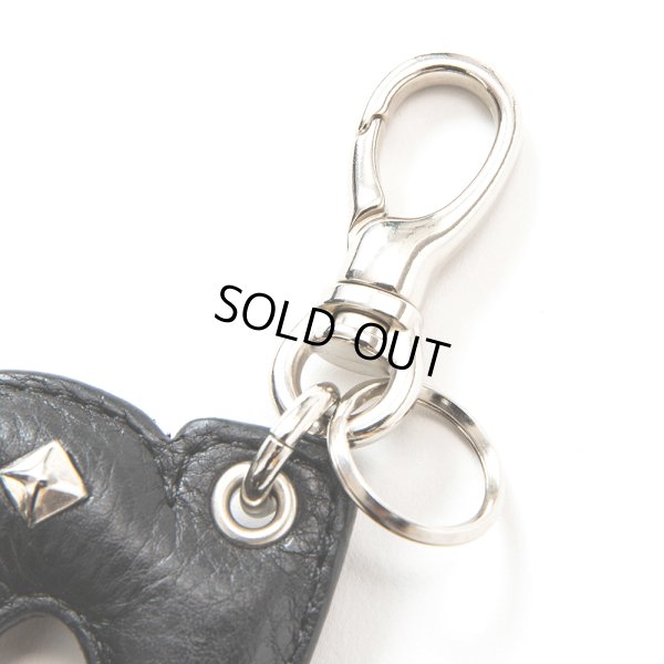 画像2: CALEE/Studs leather logo & hotel key ring -Type A-（Black/A）［スタッズレザーキーリング-23春夏］