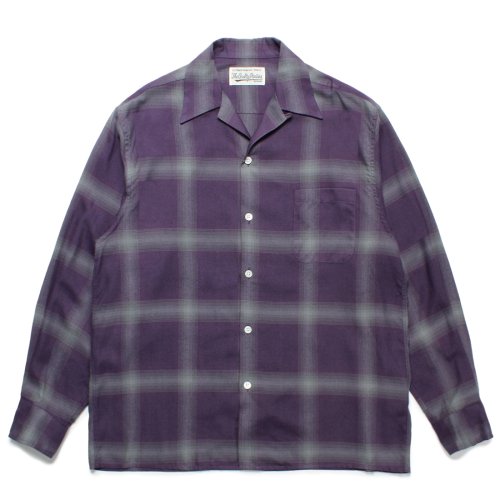 他の写真1: WACKO MARIA/OMBRE CHECK OPEN COLLAR SHIRT L/S（PURPLE）［オンブレチェックオープンカラーシャツ-23春夏］