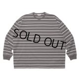 COOTIE PRODUCTIONS/Supima Border Oversized L/S Tee（Brown）［ボーダーオーバーサイズ長袖T-23春夏］