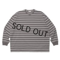 COOTIE PRODUCTIONS/Supima Border Oversized L/S Tee（Brown）［ボーダーオーバーサイズ長袖T-23春夏］