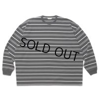 COOTIE PRODUCTIONS/Supima Border Oversized L/S Tee（Black）［ボーダーオーバーサイズ長袖T-23春夏］