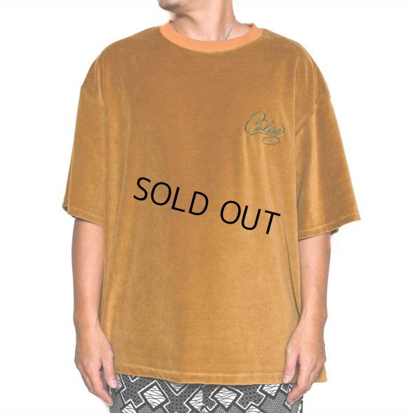 画像5: CALEE/CALEE Logo velour wide shilhouette s/s cutsew（Mustard） 【40%OFF】［ベロアワイドシルエットT-23春夏］