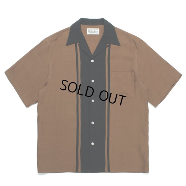 画像1: WACKO MARIA/TWO TONE 50'S OPEN COLLAR SHIRT（BROWN）［2トーン50'Sオープンカラーシャツ-23春夏］