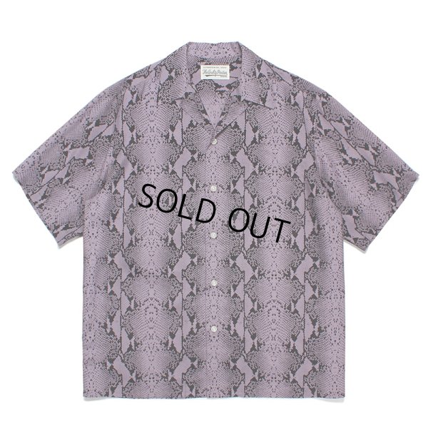 画像1: WACKO MARIA/PYTHON OPEN COLLAR SHIRT（PURPLE）［パイソンオープンカラーシャツ-23春夏］