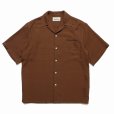 画像1: WACKO MARIA/50'S OPEN COLLAR SHIRT（BROWN）［50'Sオープンカラーシャツ-23春夏］ (1)