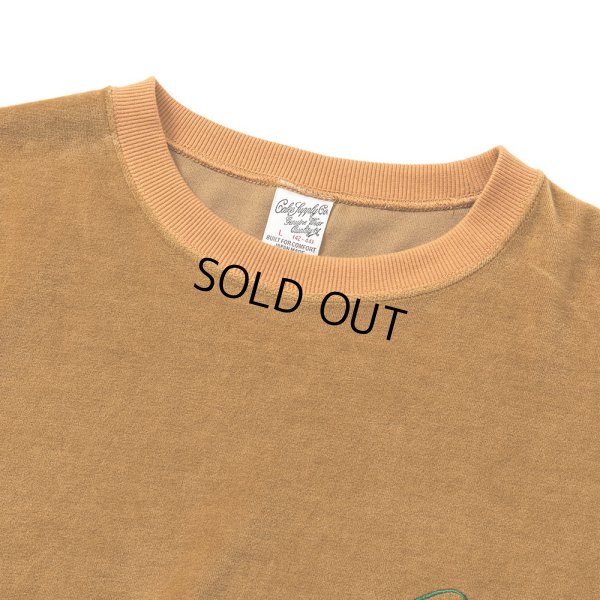 画像2: CALEE/CALEE Logo velour wide shilhouette s/s cutsew（Mustard） 【40%OFF】［ベロアワイドシルエットT-23春夏］