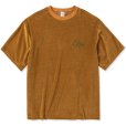 画像1: CALEE/CALEE Logo velour wide shilhouette s/s cutsew（Mustard） 【40%OFF】［ベロアワイドシルエットT-23春夏］ (1)