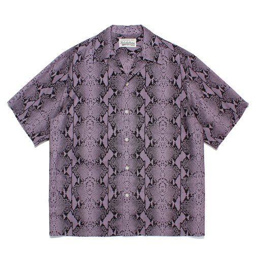 他の写真1: WACKO MARIA/PYTHON OPEN COLLAR SHIRT（PURPLE）［パイソンオープンカラーシャツ-23春夏］