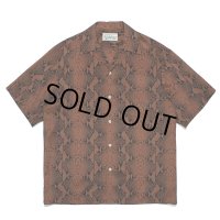 WACKO MARIA/PYTHON OPEN COLLAR SHIRT（BROWN）［パイソンオープンカラーシャツ-23春夏］