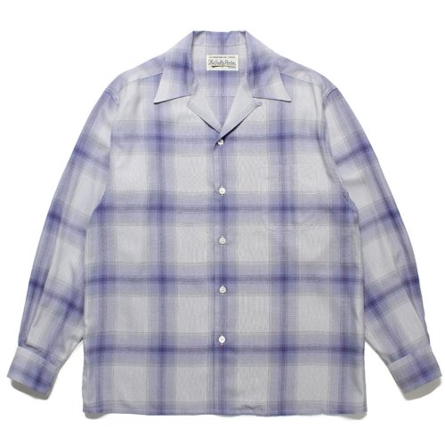 他の写真1: WACKO MARIA/OMBRE CHECK OPEN COLLAR SHIRT L/S（WHITE/PURPLE）［オンブレチェックオープンカラーシャツ-23春夏］