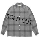 WACKO MARIA/OMBRE CHECK OPEN COLLAR SHIRT L/S（GRAY/BLACK）［オンブレチェックオープンカラーシャツ-23春夏］