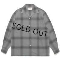 WACKO MARIA/OMBRE CHECK OPEN COLLAR SHIRT L/S（GRAY/BLACK）［オンブレチェックオープンカラーシャツ-23春夏］