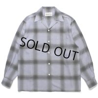 WACKO MARIA/OMBRE CHECK OPEN COLLAR SHIRT L/S（PURPLE/BLACK）［オンブレチェックオープンカラーシャツ-23春夏］