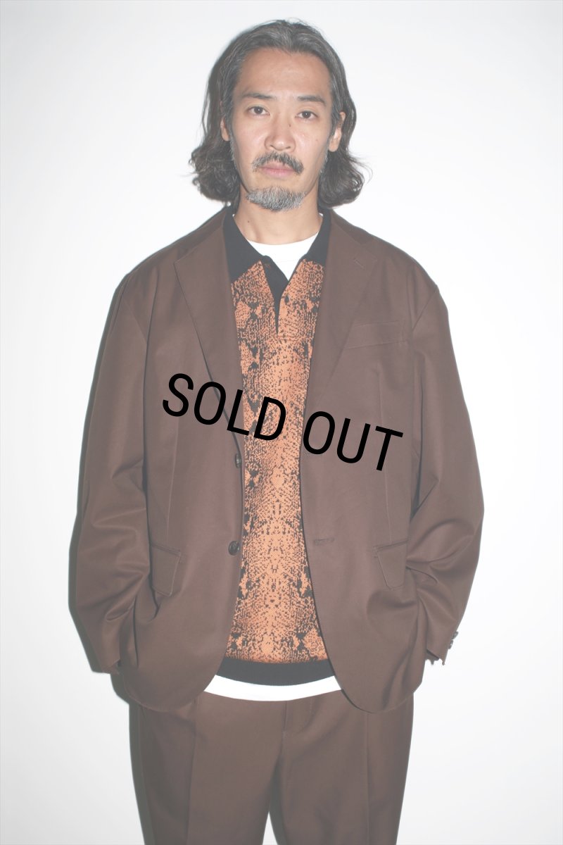 画像2: WACKO MARIA/PYTHON KNIT JACQUARD POLO SHIRT（BLUE）［パイソンジャガードポロシャツ-23春夏］ (2)