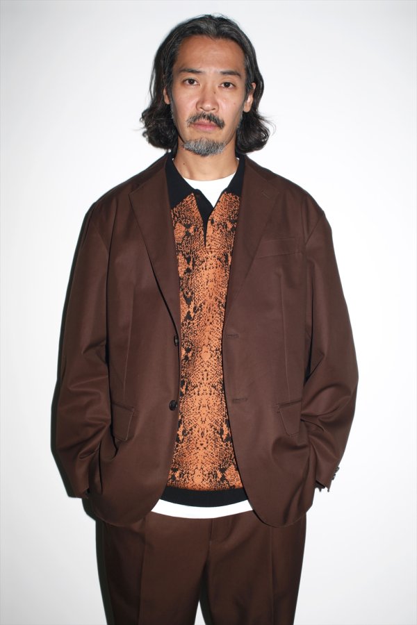 画像2: WACKO MARIA/PYTHON KNIT JACQUARD POLO SHIRT（ORANGE）［パイソンジャガードポロシャツ-23春夏］