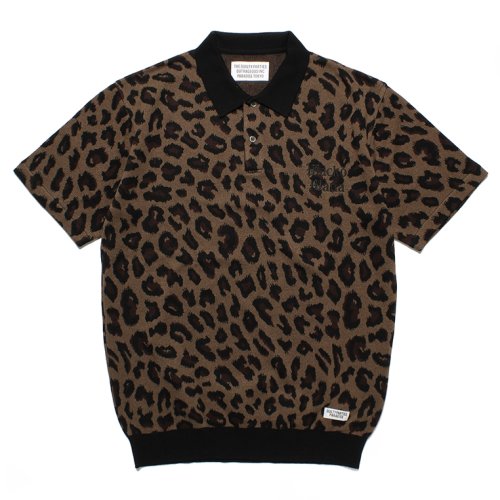 他の写真1: WACKO MARIA/LEOPARD KNIT JACQUARD POLO SHIRT（BROWN）［レオパードジャガードポロシャツ-23春夏］