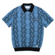 画像1: WACKO MARIA/PYTHON KNIT JACQUARD POLO SHIRT（BLUE）［パイソンジャガードポロシャツ-23春夏］ (1)