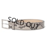 WACKO MARIA/PYTHON LEATHER BELT（WHITE）［パイソンレザーベルト-23春夏］