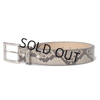 WACKO MARIA/PYTHON LEATHER BELT（WHITE）［パイソンレザーベルト-23春夏］