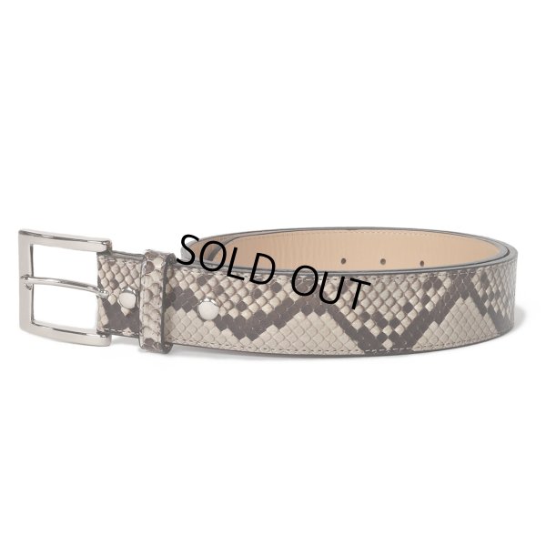 画像1: WACKO MARIA/PYTHON LEATHER BELT（WHITE）［パイソンレザーベルト-23春夏］